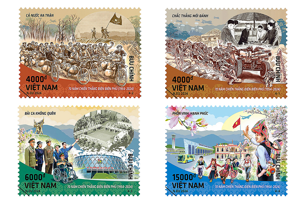 Giới thiệu bộ tem “Kỷ niệm 70 năm chiến thắng Điện Biên Phủ (1954-2024)”