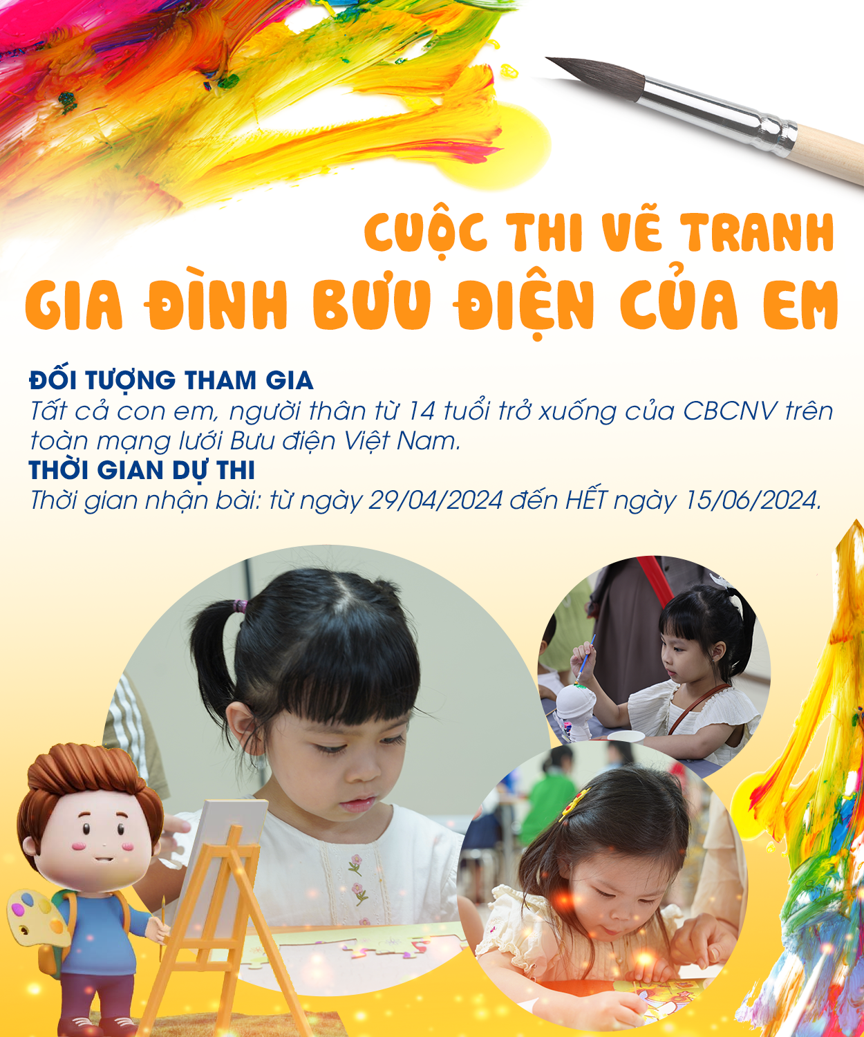 Tổng công ty Bưu điện Việt Nam phát động Cuộc thi Vẽ tranh “Gia đình Bưu điện của em”